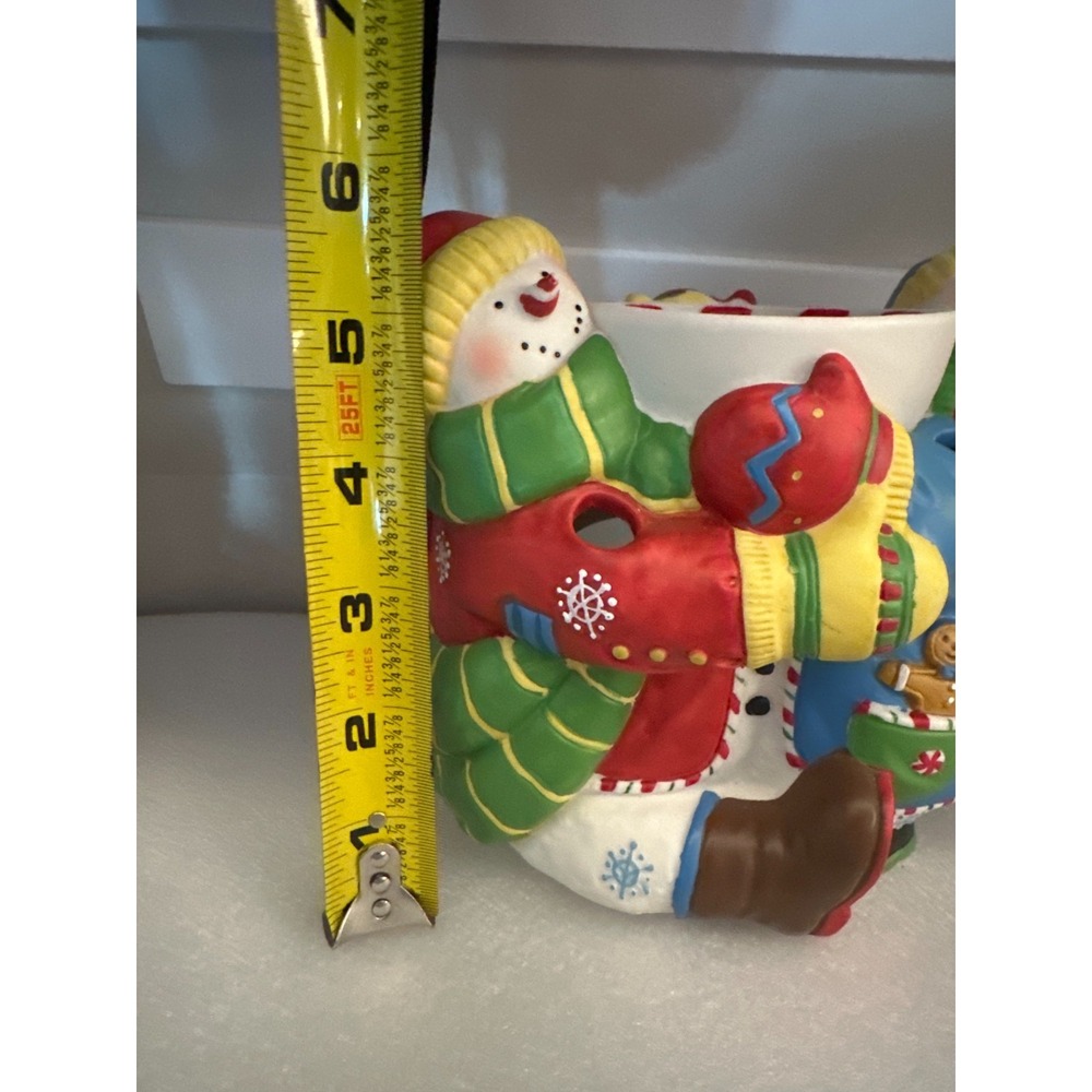 PartyLite Peppermint Pals Snowman Tealight Holder Christmas Candy Bowl Decor‎ - Picture 8 of 10